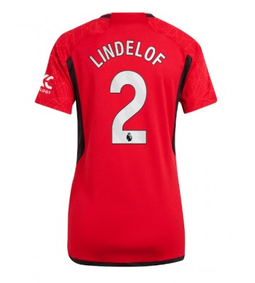 Manchester United Victor Lindelof #2 Hjemmebanetrøje Dame 2023-24 Kort ærmer